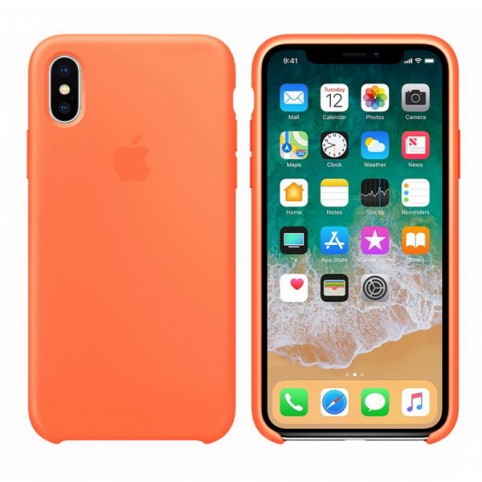 Силиконовый чехол Apple Silicone Case Orange для iPhone X /10/Xs